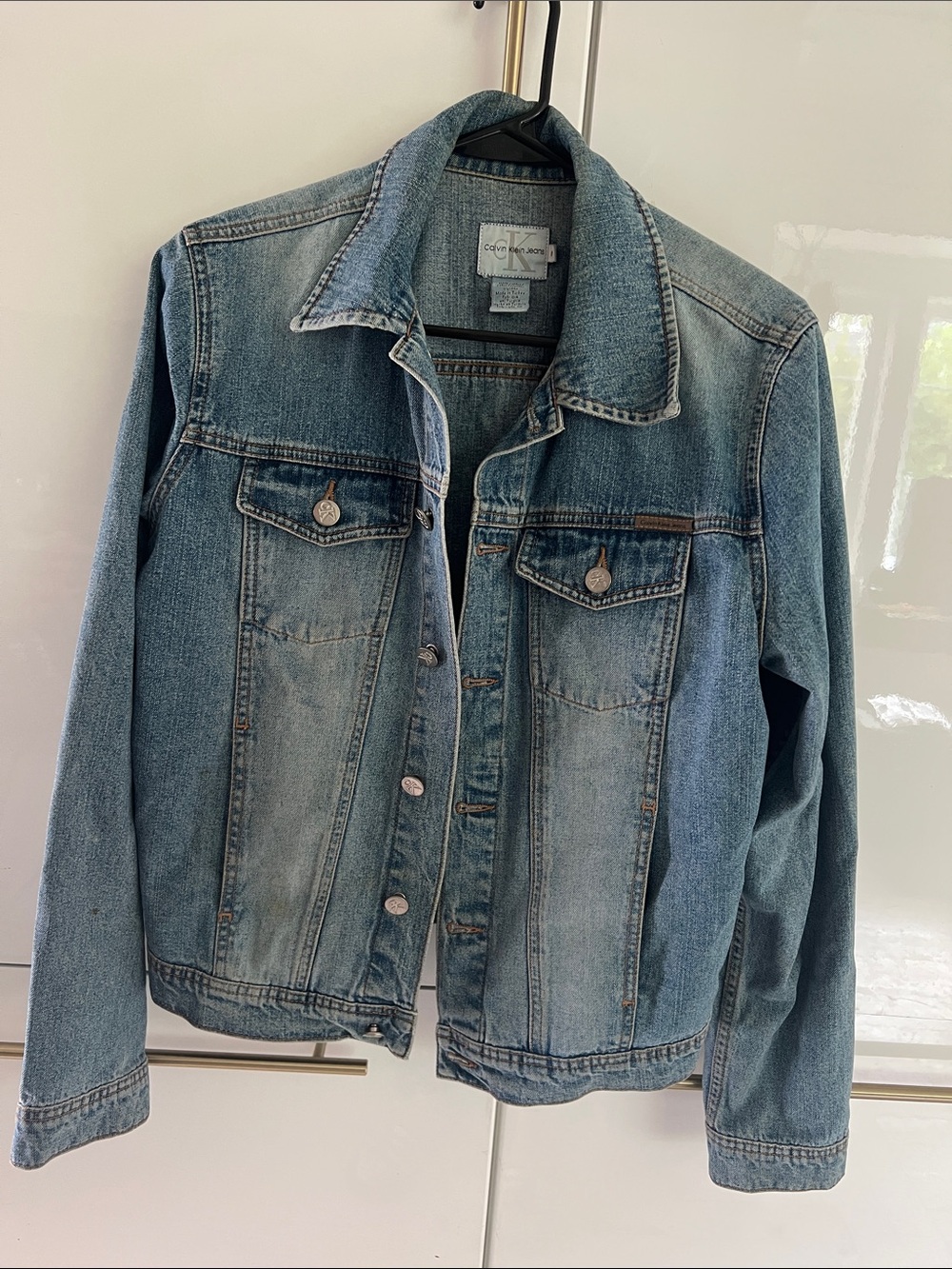 Calvin Klein Faded Blue Denim Trucker Jacket